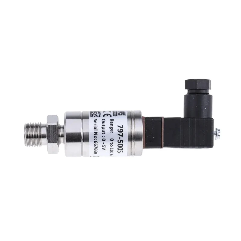RS PRO Industrial Pressure Sensor Voltage Output 0 to 100 bar Gauge Reading Threaded Mount Stainless Steel Housing 797-5005