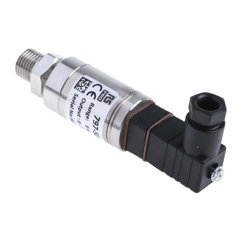RS PRO Industrial Pressure Sensor Voltage Output 0 to 100 bar Gauge Reading Threaded Mount Stainless Steel Housing 797-5005