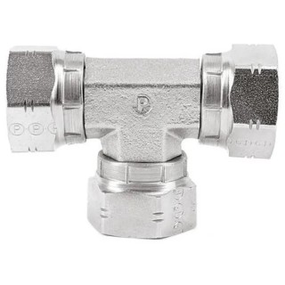 Parker K4 Series Steel Zinc Plated Swivel Tee Hydraulic Fitting G Thread 60° Angle 16J6MK4S