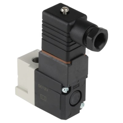 SMC Pneumatic Solenoid Valve 3/2 Solenoid G 1/8 Threaded Port Manifold Mount 12V DC 4.2W VT307-6D1-01F-Q