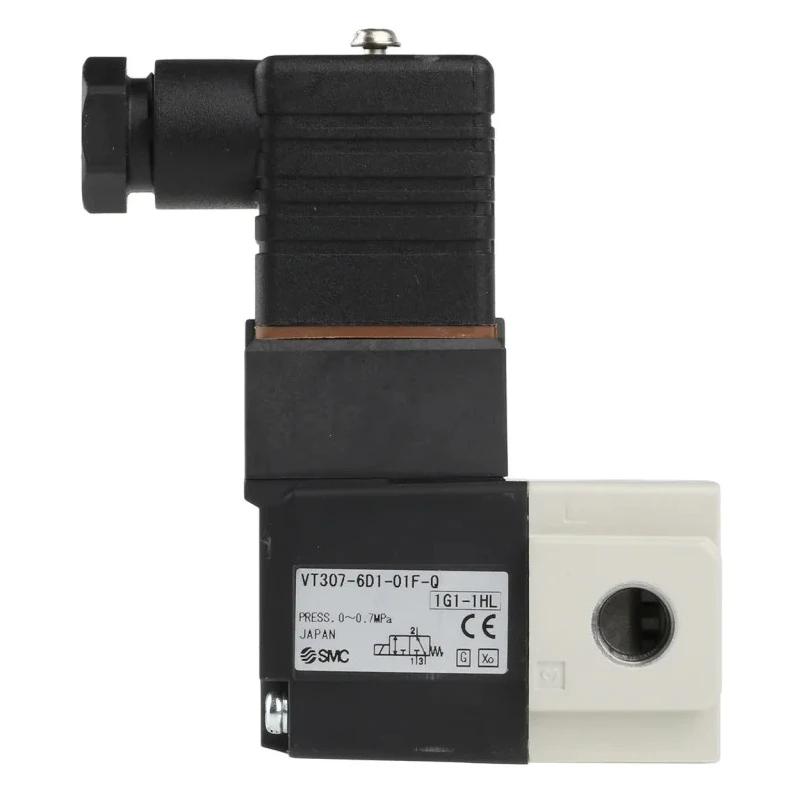 SMC Pneumatic Solenoid Valve 3/2 Solenoid G 1/8 Threaded Port Manifold Mount 12V DC 4.2W VT307-6D1-01F-Q