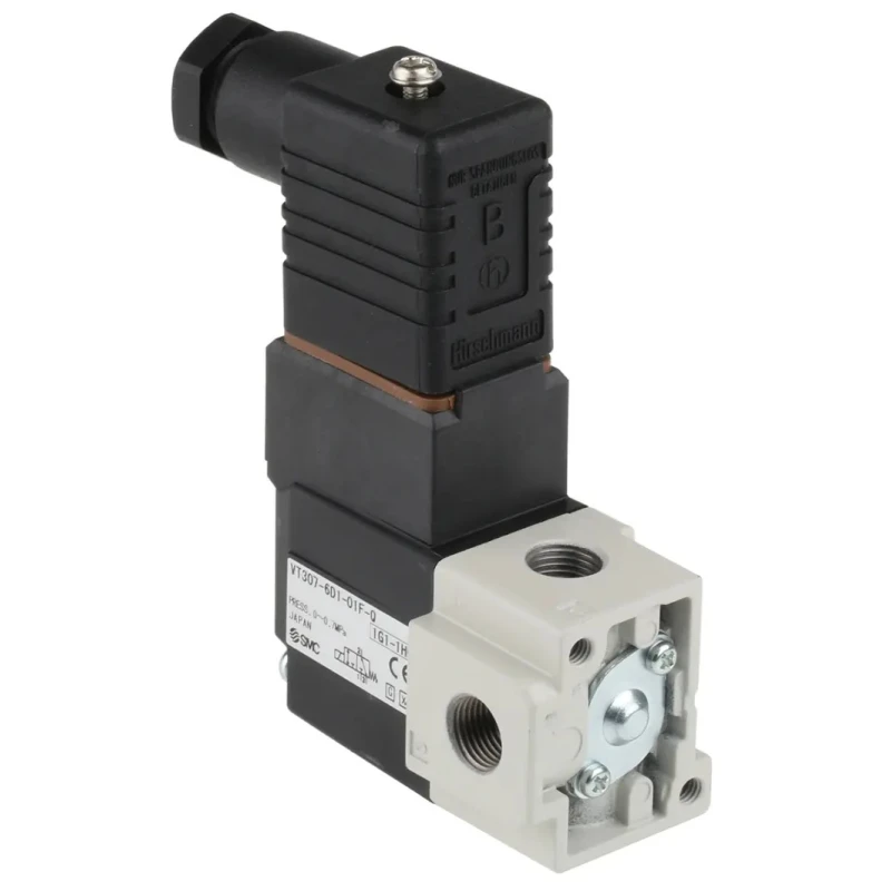 SMC Pneumatic Solenoid Valve 3/2 Solenoid G 1/8 Threaded Port Manifold Mount 12V DC 4.2W VT307-6D1-01F-Q
