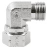 Parker Hydraulic Steel Swivel Nut Elbow Male/Female Parallel Thread BSP, 60° Angle, Zinc Finish 12C6MK4S