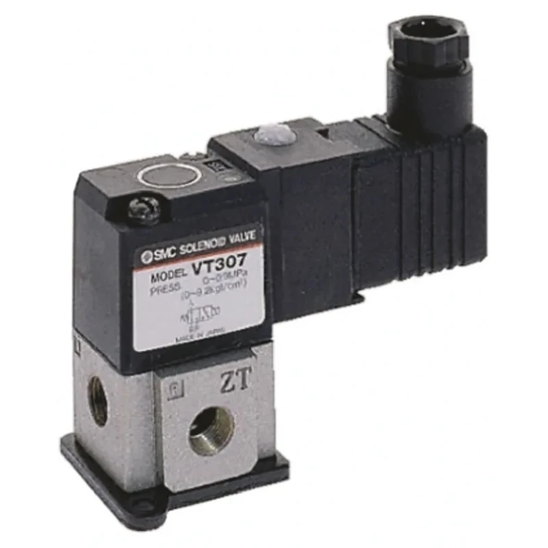 SMC Pneumatic Solenoid Valve 3/2 NC Solenoid G 1/8 Manifold Mount 110V AC Die Cast Aluminium VT307-3DZ1-01F-Q