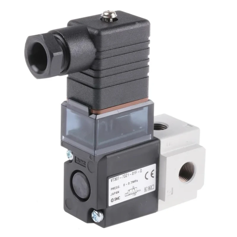 SMC Pneumatic Solenoid Valve 3/2 Solenoid G 1/8 Port Threaded, Manifold Mount, 240V AC, 4.2W Power VT307-7DZ1-01F-Q