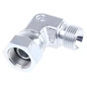 Parker Hydraulic Male G Thread 90 Degree Elbow Zinc Plated Steel Fitting 0.375 in Hose ID 6C6MK4S