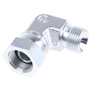 Parker Hydraulic Male G Thread 90 Degree Elbow Zinc Plated Steel Fitting 0.375 in Hose ID 6C6MK4S