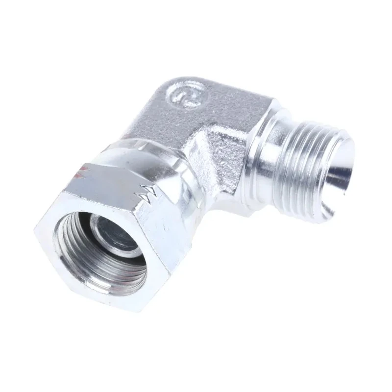 Parker Hydraulic Male G Thread 90 Degree Elbow Zinc Plated Steel Fitting 0.375 in Hose ID 6C6MK4S