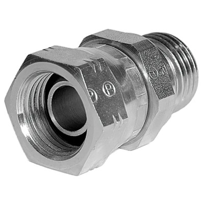 Parker Hydraulic Straight Threaded Adapter Female G, 60°, Steel Zinc Plated 8-12F6MK4S