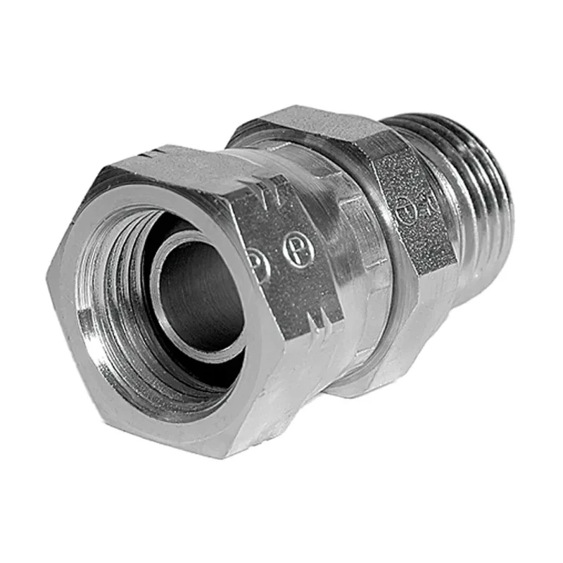 Parker Hydraulic Straight Threaded Adapter Female G, 60°, Steel Zinc Plated 8-12F6MK4S