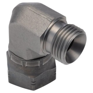 Parker Hydraulic Male G Thread 90 Degree Steel Swivel Nut Elbow 0.5 in Hose ID 8C6MK4S