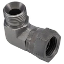 Parker Hydraulic Male G Thread 90 Degree Steel Swivel Nut Elbow 0.5 in Hose ID 8C6MK4S