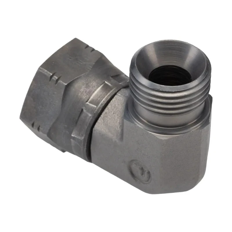 Parker Hydraulic Male G Thread 90 Degree Steel Swivel Nut Elbow 0.5 in Hose ID 8C6MK4S