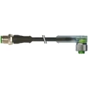 Murrelektronik Limited Male 3 Way Right Angle to Female 3 Way Straight Sensor Actuator Cable 24V 1m 7000-40321-6330100