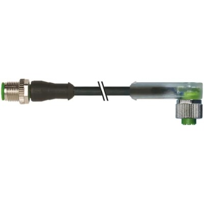 Murrelektronik Limited Male 3 Way Right Angle to Female 3 Way Straight Sensor Actuator Cable 24V 1m 7000-40321-6330100