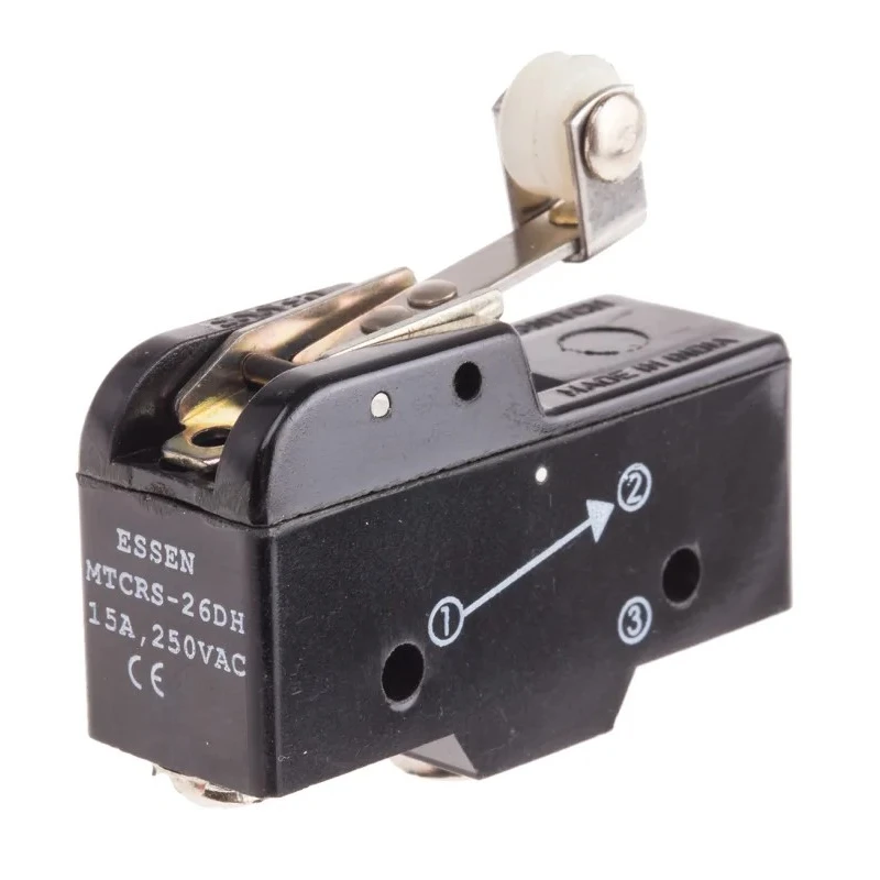 RS PRO Roller Lever Micro Switch, Screw Terminal, 15A, 250 V AC, Single Pole Changeover SPCO, IP40 797-2514