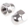 RS PRO Plain Stainless Steel Dome Nut M20 Metric Hex Flanged Nut 34mm Height DIN 1587 797-6099