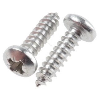 RS PRO Plain Stainless Steel Pan Head Self-Tapping Screw 16 mm Thread Size 8 DIN 7981C A2 797-6134