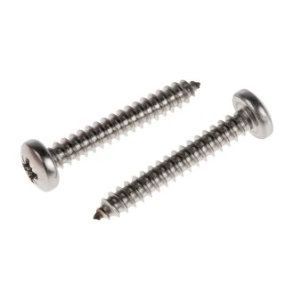 RS PRO Plain Stainless Steel Pan Head Self-Tapping Screw 32 mm Thread Size 10 A2 Grade 797-6147