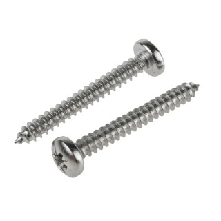 RS PRO Stainless Steel Pan Head Self-Tapping Screw 38 mm Thread Size 10 A2 Grade 797-6156