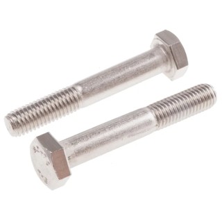 RS PRO Stainless Steel Hex Bolt M10 x 65 mm, Grade 304, Plain Finish, DIN 931 Thread 797-6294