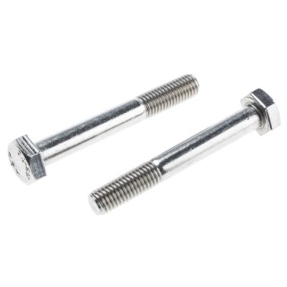 RS PRO Plain Stainless Steel Hex Bolt M10 x 75 mm, Grade 304, DIN 931 Thread 797-6298