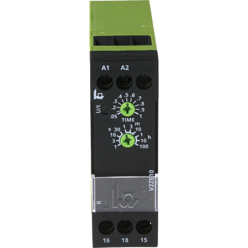 Tele DIN Rail Timer Relay, Single-Function On-Delay, 1-Contact SPDT, 24-240V AC/DC, Time Range 0.05 → 1 s to 9 → 180 s V2ZE10