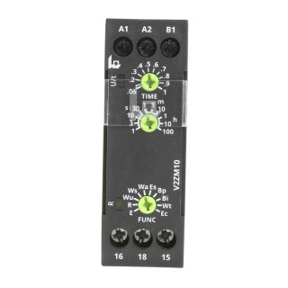 Tele V2ZM10 Series DIN Rail Multifunction Timer Relay 1-Contact SPDT 12-240V AC/DC V2ZM10