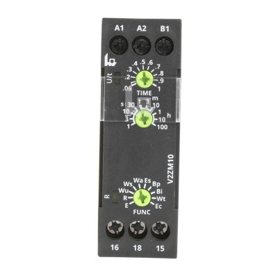 Tele V2ZM10 Series DIN Rail Multifunction Timer Relay 1-Contact SPDT 12-240V AC/DC V2ZM10