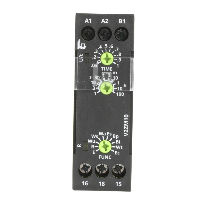 Tele V2ZM10 Series DIN Rail Multifunction Timer Relay 1-Contact SPDT 12-240V AC/DC V2ZM10
