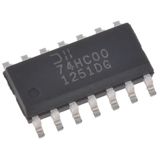 DiodesZetex 4 2-Input NAND Schmitt Trigger Input Logic Gate, 14-Pin SOIC, Surface Mount, 74HC00S14-13