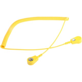 RS PRO ESD Grounding Cord Yellow 2m with 4 mm and 10 mm Studs Compliant to EN 61340-5-1 798-9307