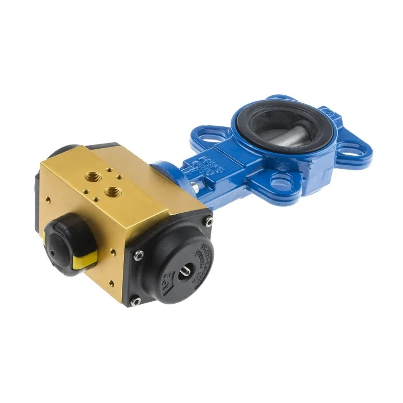 RS PRO Pneumatic Actuated Butterfly Valve Wafer/Lugged, 16 bar, Cast Iron Body, Stainless Steel Disc, Double Acting 799-8793