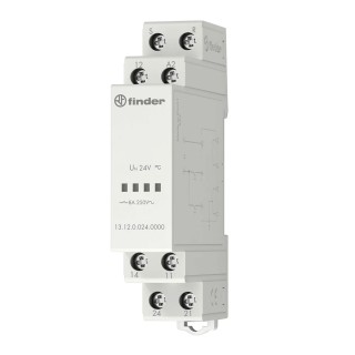 Finder DIN Rail Power Relay 12V AC/DC Coil 8A Switching Current SPDT 13.12.0.012.0000