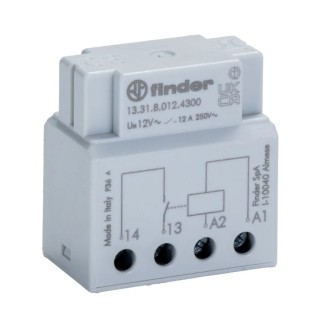 Finder Switch Box Monostable Relay 12V AC Coil 12A Switching Current 1 NO 13.31.8.012.4300
