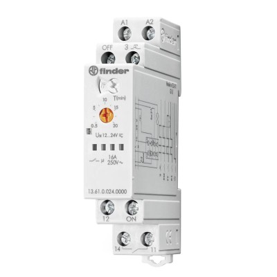 Finder DIN Rail Power Relay 230V AC Coil, 16A Switching Current, SPST, Screw Terminal 13.61.8.230.0000