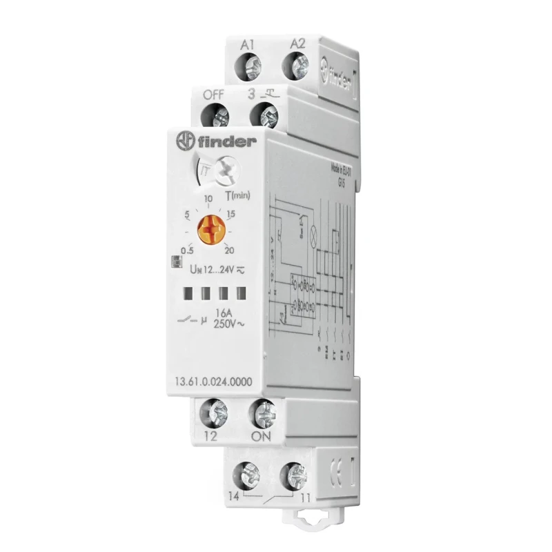 Finder DIN Rail Power Relay 230V AC Coil, 16A Switching Current, SPST, Screw Terminal 13.61.8.230.0000