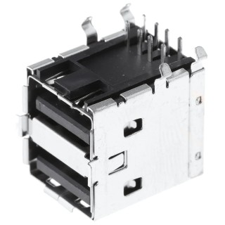 Molex Right Angle Through Hole Female 2 Port USB Type A USB Connector USB 2.0 67298-3090
