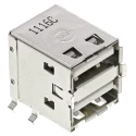 Molex Right Angle Through Hole Female 2 Port USB Type A Connector USB 2.0 67298-4090