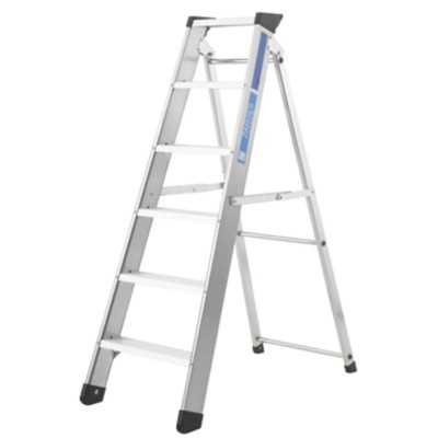 Zarges Aluminium 6 Steps Step Ladder 1.3m Open Length 175kg Load Capacity 49606