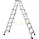 Zarges Aluminium Step Ladder Double-Sided 8 Rungs 1.8 m Open Length Load Capacity 150kg Model 41268
