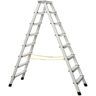 Zarges Aluminium Step Ladder Double-Sided 8 Rungs 1.8 m Open Length Load Capacity 150kg Model 41268
