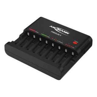 Ansmann Powerline 8 Traveller Battery Charger For 12V NiCd NiMH 500mA AA AAA Worldwide Plug 1001-0006-01