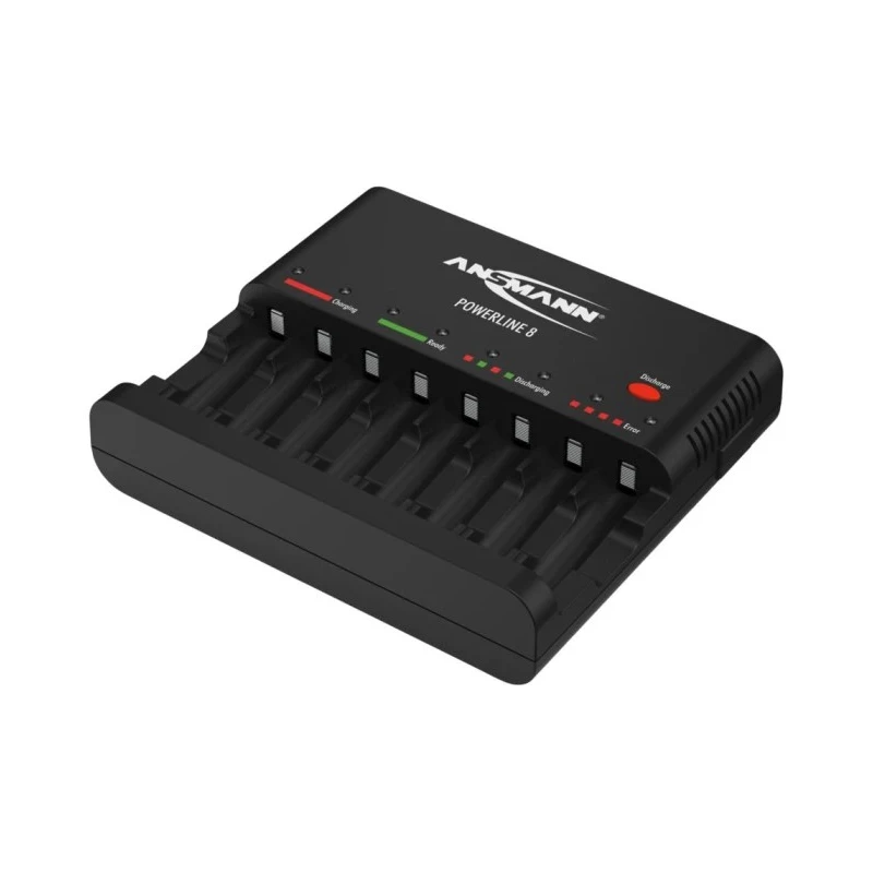 Ansmann Powerline 8 Traveller Battery Charger For 12V NiCd NiMH 500mA AA AAA Worldwide Plug 1001-0006-01