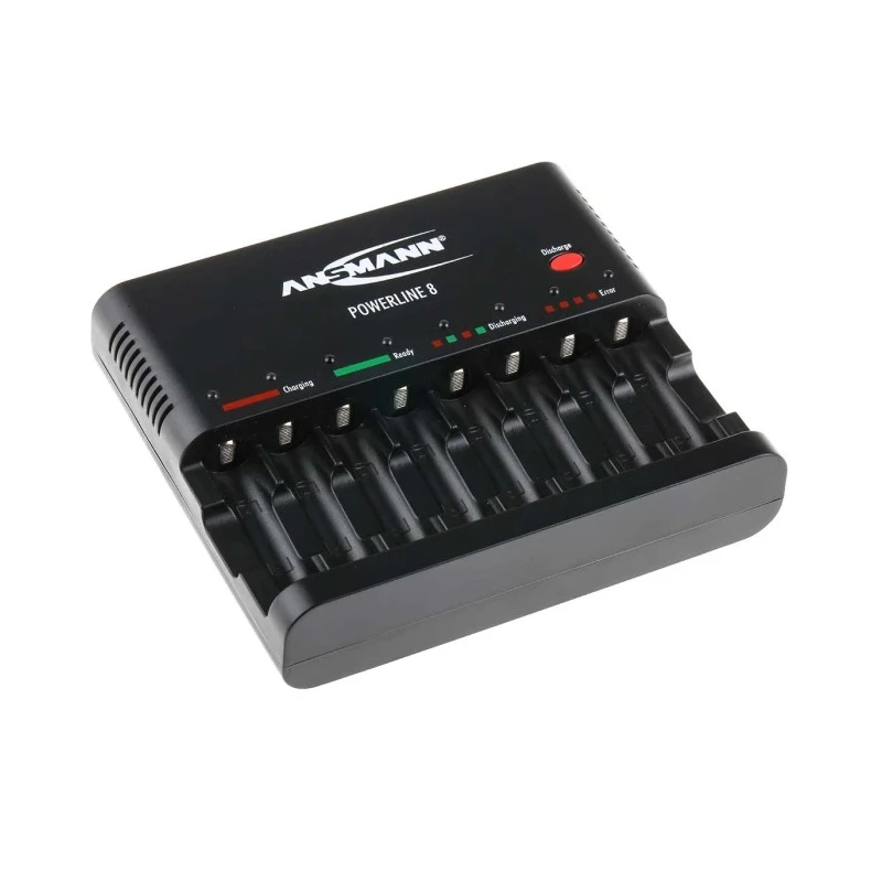 Ansmann Powerline 8 Traveller Battery Charger For 12V NiCd NiMH 500mA AA AAA Worldwide Plug 1001-0006-01