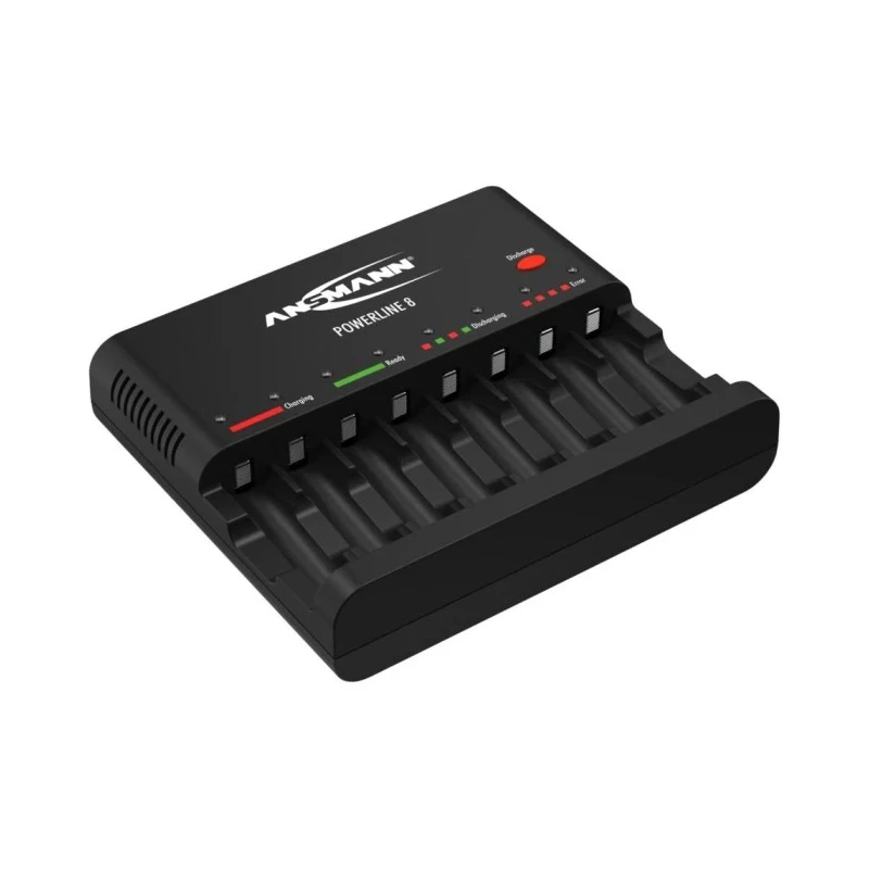Ansmann Powerline 8 Traveller Battery Charger For 12V NiCd NiMH 500mA AA AAA Worldwide Plug 1001-0006-01