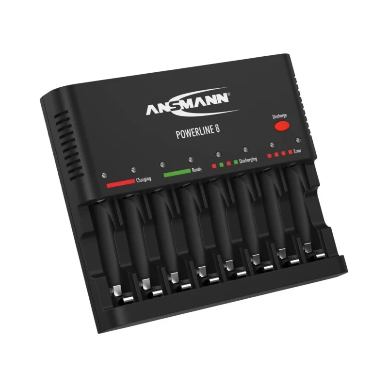 Ansmann Powerline 8 Traveller Battery Charger For 12V NiCd NiMH 500mA AA AAA Worldwide Plug 1001-0006-01