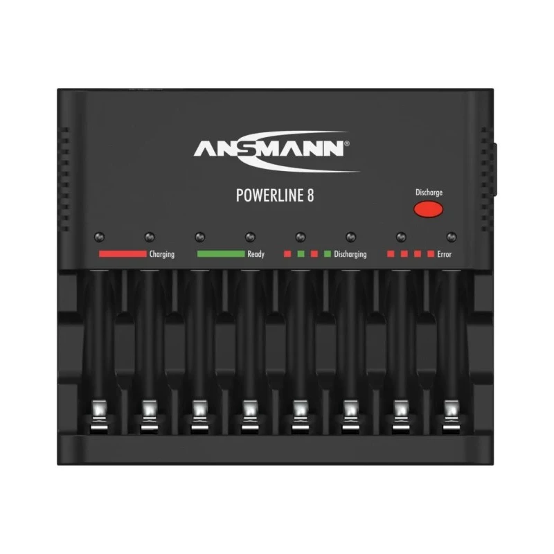Ansmann Powerline 8 Traveller Battery Charger For 12V NiCd NiMH 500mA AA AAA Worldwide Plug 1001-0006-01
