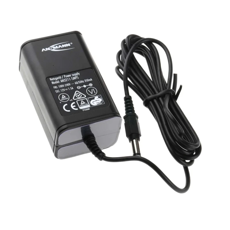 Ansmann Powerline 8 Traveller Battery Charger For 12V NiCd NiMH 500mA AA AAA Worldwide Plug 1001-0006-01