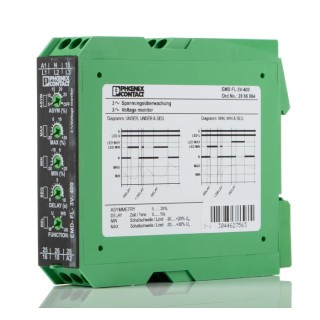 Phoenix Contact Monitoring Relay 3 Phase DPDT DIN Rail 230V AC 24 V DC 2866064
